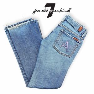 7 For All Mankind “A” Pocket Boot Cut Blue Jeans Size 24